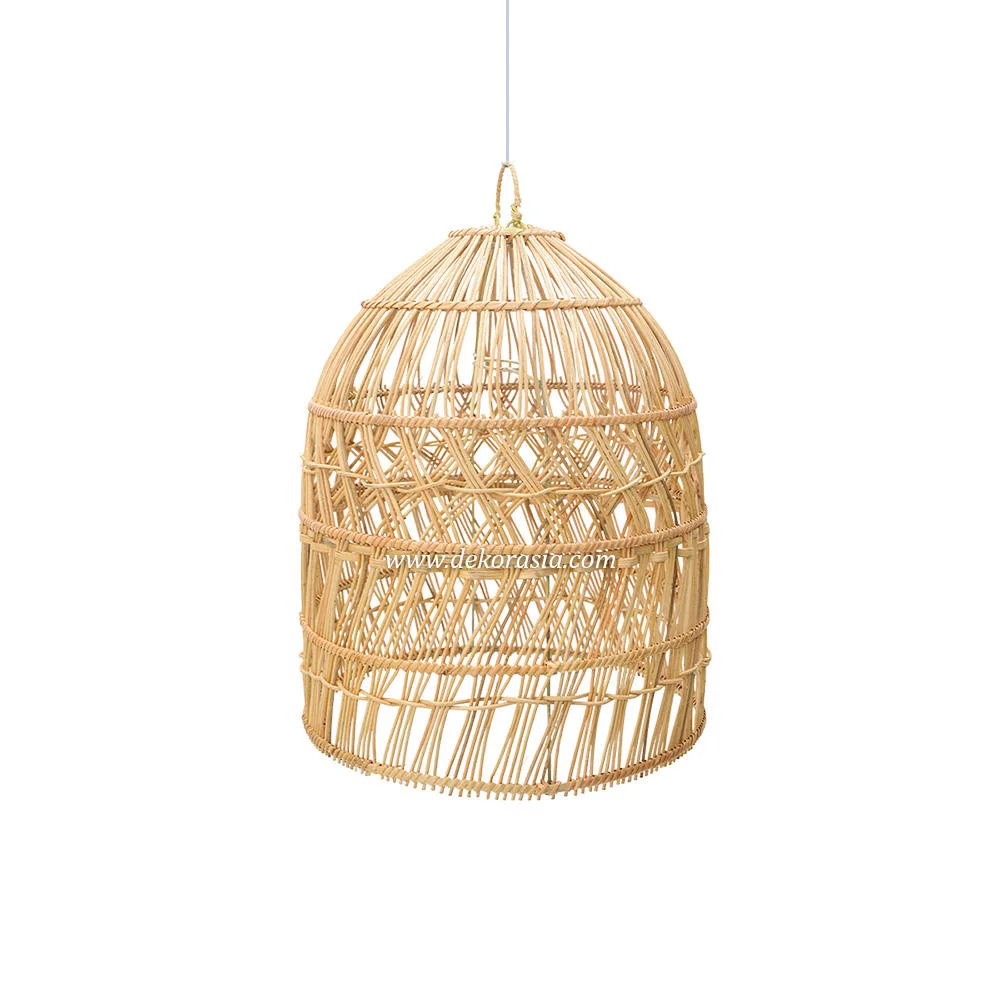 Modern Sustainable Rattan Hanging Lamp with Customized Color Dimmable Feature for Home & Living Room Interior Design Middle Size
