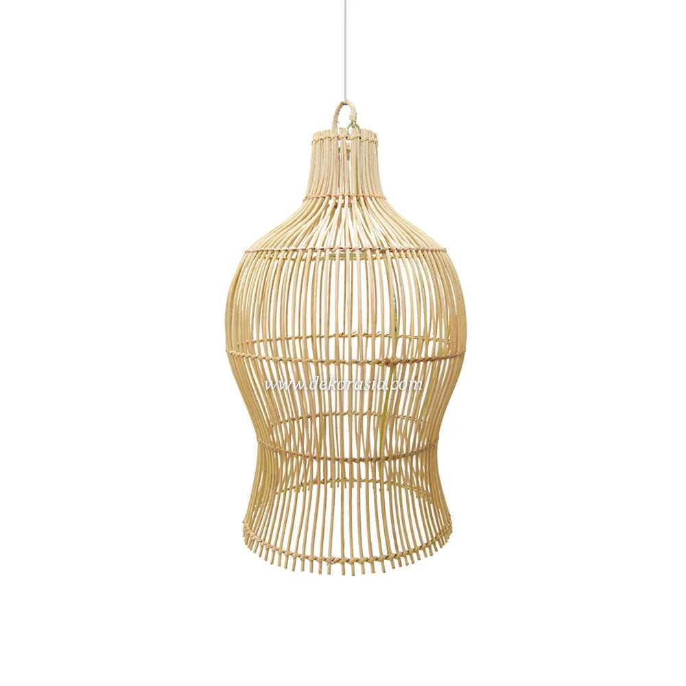 Natural Rattan Pendant Light Unique Decorative Lampshade for Living Room Bedroom or Cafe Easy Hanging Installation
